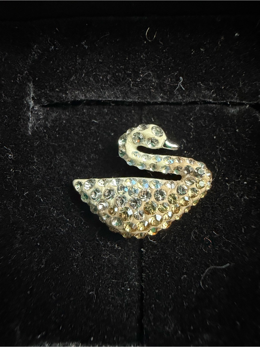 Swarovski Swan Swan Crystal Single Earring Signed Replacement AB Rhinestone